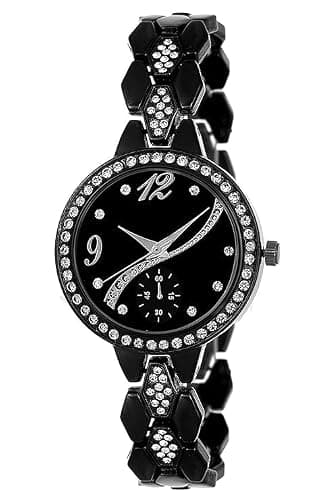 Acnos® Premium Black Diamond Analogue Watch for Women Pack of - 1(FX309)