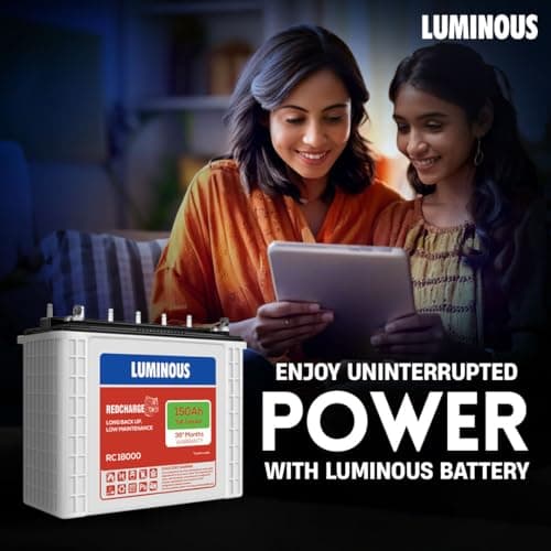 Luminous Red Charge RC 18000 Tall Tubular Inverter Battery for Home, Office & Shops | 150Ah/12V High-Performance, Durable & Low Maintenance Battery | Easy Installation | 36 Months Warranty 4