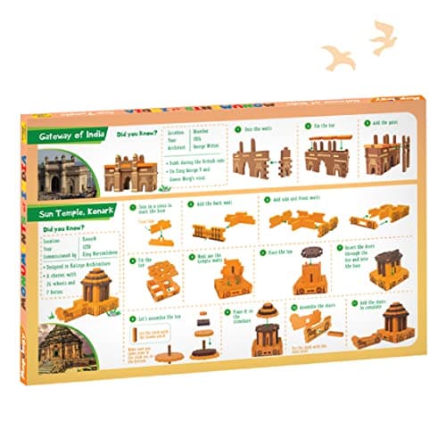 Imagimake Mapology Monuments of India - Sun Temple & Gateway of India - Construction Set - Educational Toy for Boys & Girls Above 5 Years 5
