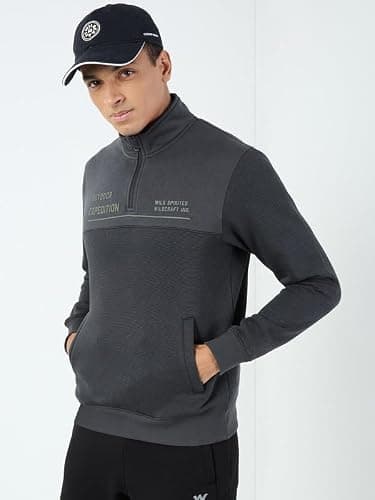 Wildcraft Men Cotton Blend Sweat Shirt | Sweatshirt for Mens | Regular Fit | (Black, XL) 3