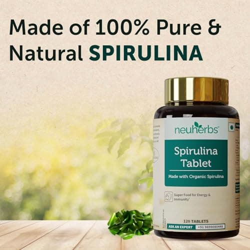 Neuherbs Spirulina 1000mg Per Serving - 120 Tablets | Boost Energy, Immunity & Metabolism | Supports Weight Management | 100% Pure & Natural 5