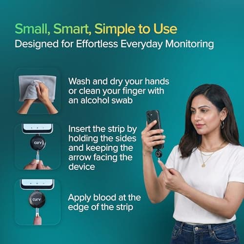 BeatO CURV - Glucometer Test Strips | Blood Glucose Test Strips for Glucometer Machine (50 Test Strips Only) 4
