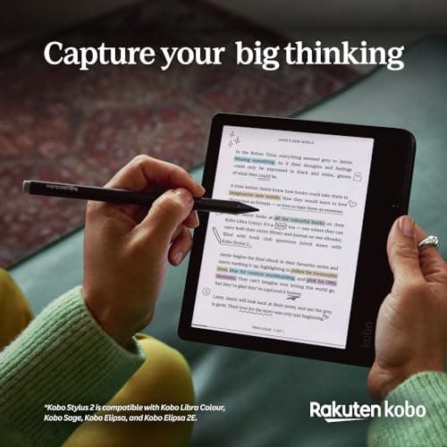 Kobo Stylus 2 | Mark Up, Write Notes and Make Highlights | Rechargeable via USB-C |Compatible with 7" Libra Colour eReader 4