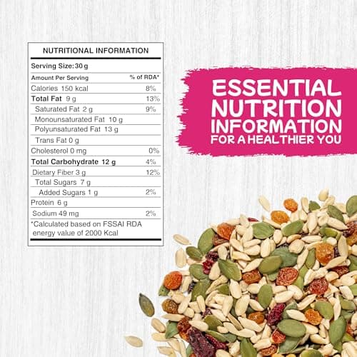PUREHEART Nutrimix – Sierra Trail | Premium Seed & Berry Mix with Sunflower, Pumpkin, Cranberry, Raisins & Flax | High Fiber Superfood Snack for Energy & Digestion – 800g 2