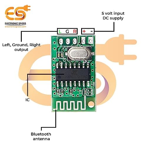 Electronic Spices Kcx Bt002 Bluetooth 4.2 Wireless Stereo Audio Receiver Circuit Module Pack of 10pcs 4