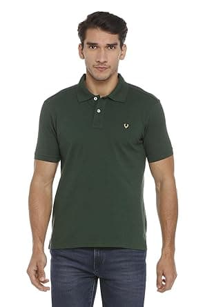 Allen Solly Men’s Polo T‑Shirt | Comfortable Rich Cotton Blend, Band Collar, Regular Fit | Stylish & Premium All Day Wear