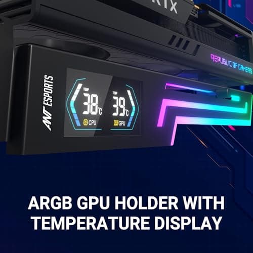 Ant Esports GCB200 ARGB GPU Holder & Anti Sag Bracket with Temperature Display and Built-in ARGB Strip (Black) 2