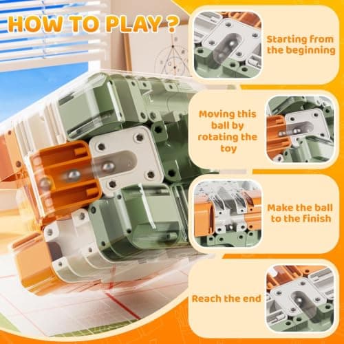 EULTUR 3D Maze Cube Ball Puzzle Game with Rolling Steel Ball, Transparent Labyrinth Brain Teaser Toy, Flip and Rotate IQ Challenge Puzzle for Kids, Teens and Adults, Focus and Problem Solving Activity 3