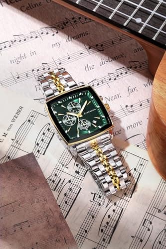 Giordano Multi Function Watch for Men with Square Dial, Stainless Steel Strap and Date Display 4