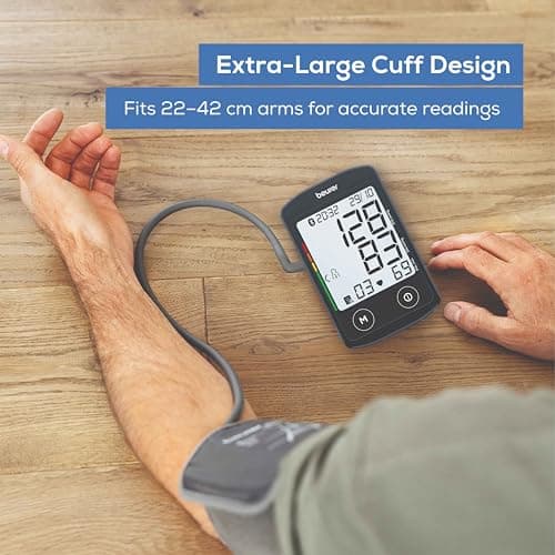 Beurer German Engineering BM 46 Connect Digital Blood Pressure Monitor with USB-C Port| Upper Arm BP Machine with XL Display I Bluetooth App Connectivity I Large Cuff I Memory space of 240 readings I  3
