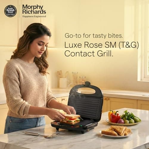 Morphy Richards 2 IN 1 750 Watt Sandwich Maker With changable Plate/Multi Grill/Luxe Rose T&G (Toast & Grill) With 2 Year Warranty 4
