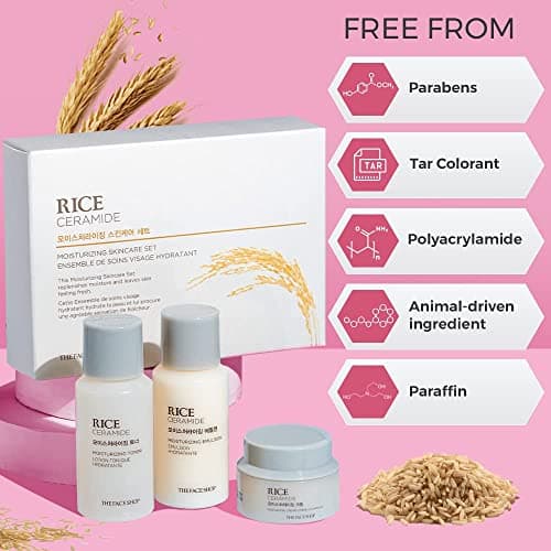 The Face Shop Rice&Ceramide Moisturizing Skincare And Cream Set, 75 Ml (Pack Of 3), Pink 4