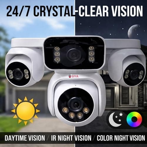SIYA 3-in-1 Solar 4G WiFi Security Camera | 360° Triple Lens CCTV Camera | PTZ Dome + Dual Side Cameras | Wireless Outdoor Camera with SIM Support, Night Vision, Motion Detection & Mobile Monitoring 4