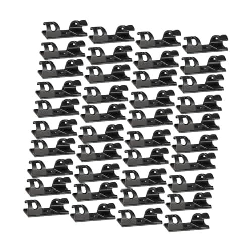 SNAPPSY 100x Cable Clips Organizer Utility Cord Organizer Holders for Indoor Desktop Black 3