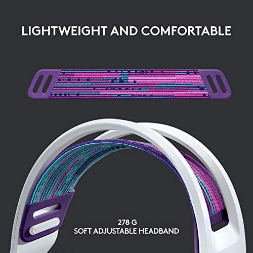 Logitech G733 Lightspeed Wireless Gaming Headset with Suspension Headband, LIGHTSYNC RGB, Blue VO!CE mic Technology and PRO-G Audio Drivers - White 2