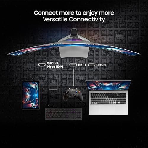 Samsung 49" (124.4cm) Odyssey OLED G9 Curved Gaming Monitor (Smartchoice) Dual QHD 5120 x 1440|240Hz|0.03ms|DCI 99%|OLED Safeguard|FreeSync Premium Pro|G-Sync| HDR10+ Gaming|HAS|LS49DG930SWXXL|Silver 3