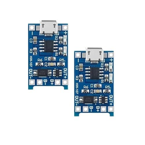 ERH India 2 Pc Compact TP4056 Micro USB Battery Charging Module – Safe and Efficient Power Solution