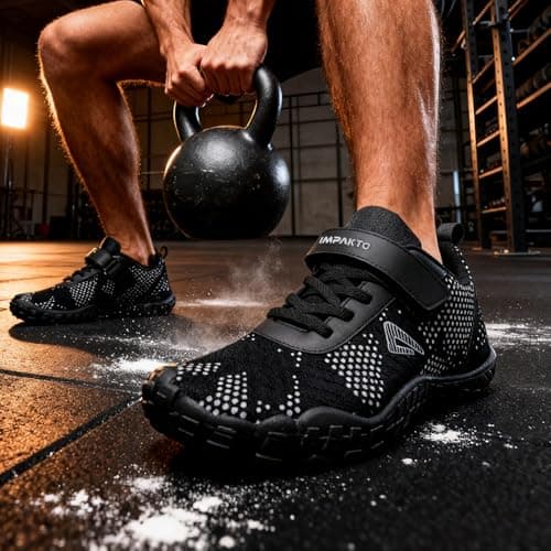 Impakto Barefoot Rooted Wide feet Shoes for Men | Lightweight Running & Training Shoes with Soft Sole & Superior Grip | Running, Jogging Regular Gym Shoes for Men Black 2