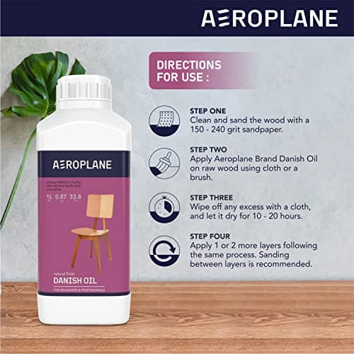 AEROPLANE - Danish Oil - Unique Linseed Oil Blend for Wood Finishing & Restoration - Natural Finish | 100 ML 4