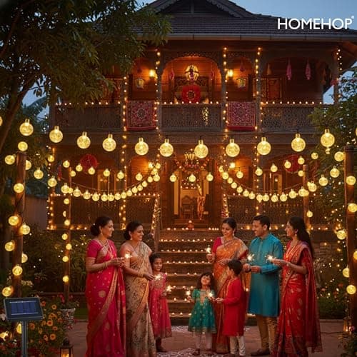 Homehop Solar Outdoor Led Crystal Ball String Light For Home Garden Balcony Terrace Wall Rechargeable Waterproof Decorative Lamp 800Mah Ni-Mh Battery(6.5M, 30 Leds) - 6.5 Meters 3