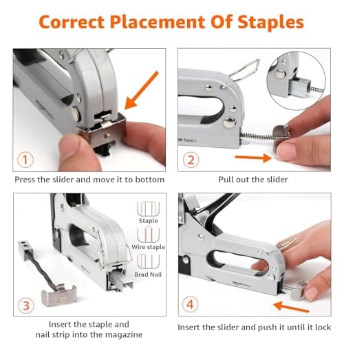 amazon basics 3 in 1 Heavy Duty Staple Gun with staples - (4-14mm) 600 Pieces 3
