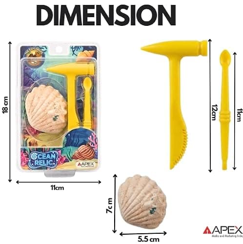 APEX Ocean Relic Kit 1 Surprise Ocean Relic Excavation Toy for Kids 5+ with Digging Tools STEM Educational Discovery Science Activity Gift Boys and Girls 4