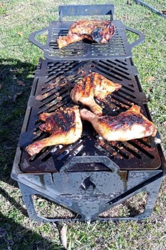 Chilz The Bonfire Spot Portable Outdoor BBQ Grill, Black Steel Fire Pit, Camping Barbecue Stand with Handles 4