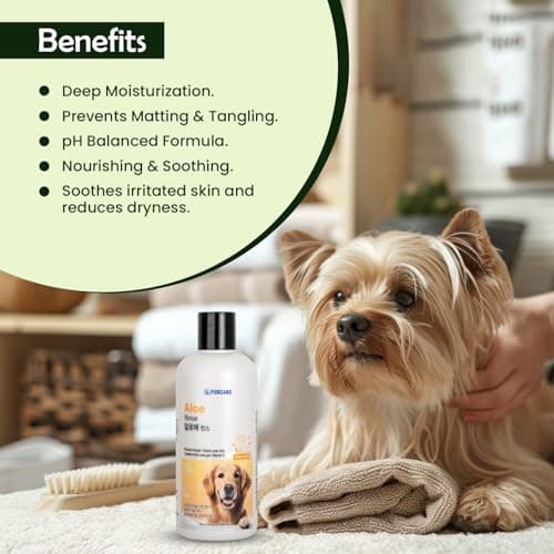 Forcans Aloe Rinse Conditioner for Dogs with Long Coats, Moisturizing and Soothing Formula 300 ml 5