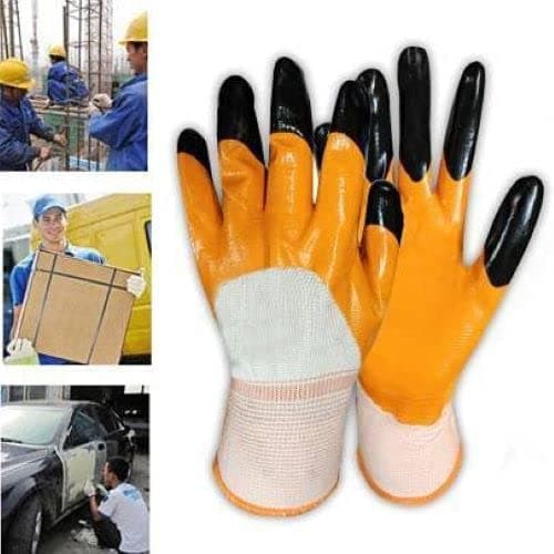 SSWW Tiger Print Latex Palm Coated Safety Hand Gloves Pack Of 5 Pair, Multi 3