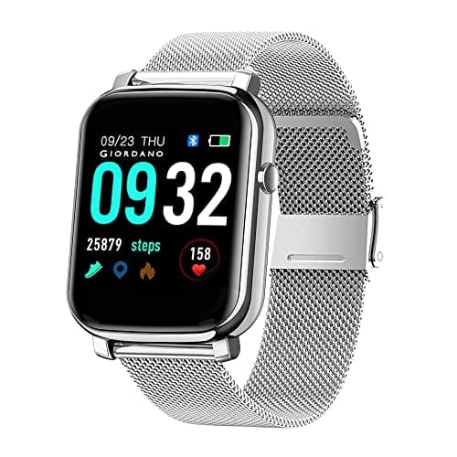 Giordano Grey Unisex Smart Watch. You get Access to a 1.3" Display, Heart Rate | Oxygen Saturation and Sleep Monitoring, Multiple Modes | IP68 Water Resistance with Two Straps