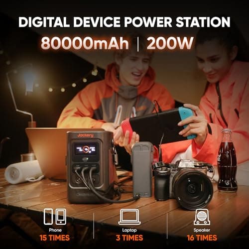 Jackery Explorer 240D Power Bank and 40W Solar Panel (80,000mAh), LiFePO4 Battery Portable Power Station, USB-C Cable Included,200W DC Output,1-Hour Fast Charging, Compact for Outdoor, Camping, Travel 2