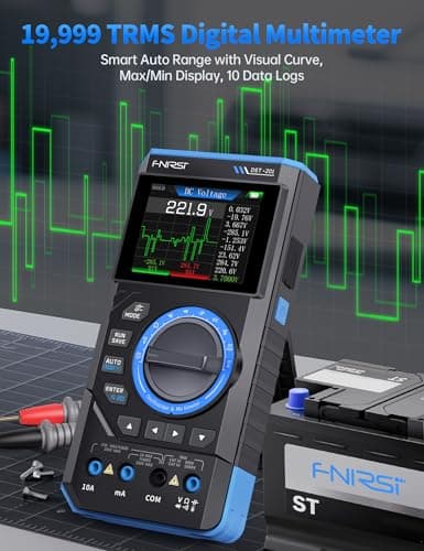 FNIRSI DST-201 3IN1 Digital Multimeter 19999 Counts TRMS, 1MHz Bandwidth Handheld Oscilloscope Multimeter DDS Generator, 5MSa/s Sample Rate, AC/DC Voltage Current Capacitor Resistor Diode By Skyking 4