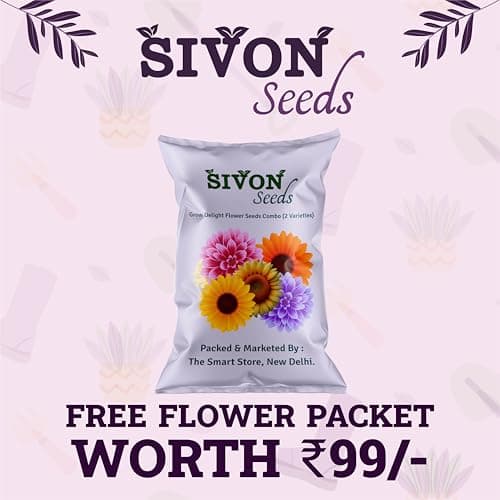 SIVON Gardening Tools Kit-4 Pcs (Cultivator, Small Trowel, Big Trowel,Flower Seeds Packet)|Mini Gardening Tools | Home Gardening Tool Set 6