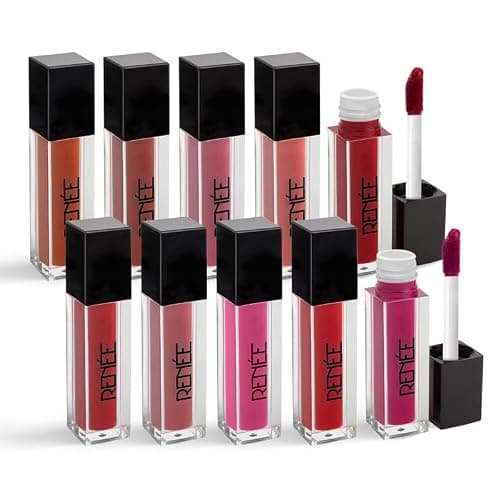 RENEE Stay Forever Matte Liquid Lipstick Combo | Transfer & Smudge-Proof | Long Lasting | Infused with Vitamin E & Jojoba Oil | Perfect for Gifting, Wedding & Special Occasions | Travel Pack of 10 2