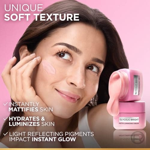 L’Oréal Paris Glycolic Bright Matte Luminizing Cream, Instant Glow Booster, Fades Dark spots, 15ml 5