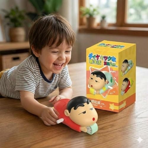 “AR Toys & Games Store Shinchan Moving Toy – Action Figure for Boys & Girls, PVC Multicolor, Shinchan Clock Red Moving & Crawling Toy for Kids” 4