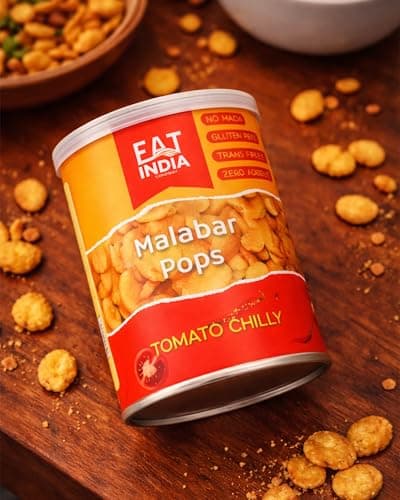 Eat India Company Malabar Pops Tomato Chilly Flavour320g(Pack of 2x160g) No Maida| Zero Added Sugar|Exclusive|Premium 4