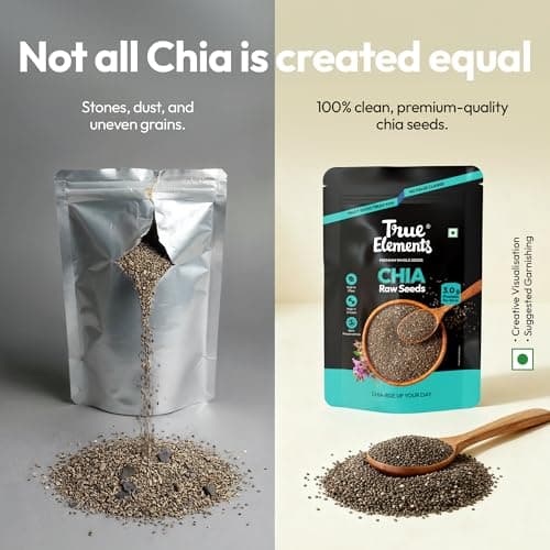 True Elements Chia Seeds 250g - Healthy Raw Seeds | Clean Chia Seeds for Eating | Healthy Snacks | Calcium and Protein Rich Seeds 5