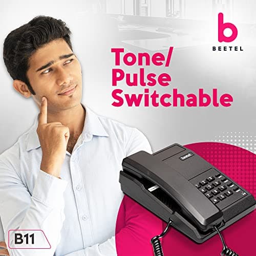 Beetel B11 Corded Landline Phone, Ringer Volume Control, LED for Ring Indication, Wall/Desk Mountable, Classic Design, Clear Call Quality, Mute/Pause/Flash/Redial Function (Made in India)(Black)(B11) 4