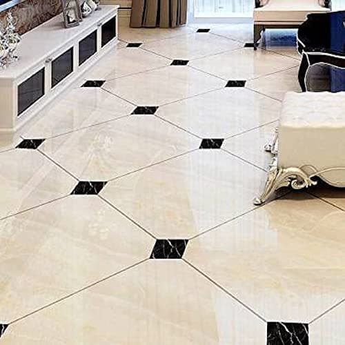 Ghar Kraft 20-Piece Vinyl Floor Sticker Tiles – Waterproof, Self-Adhesive, 5 cm – Durable Home Décor for Bedroom, Living Room, Kitchen, Hall, Puja Room – Easy to Apply & Remove, Black