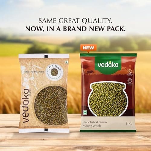 Amazon Brand - Vedaka Unpolished Green Moong Dal | Whole | 1 Kg | Popular Green Moong Dal | Naturally Rich in Protein | Naturally Cholesterol Free 3