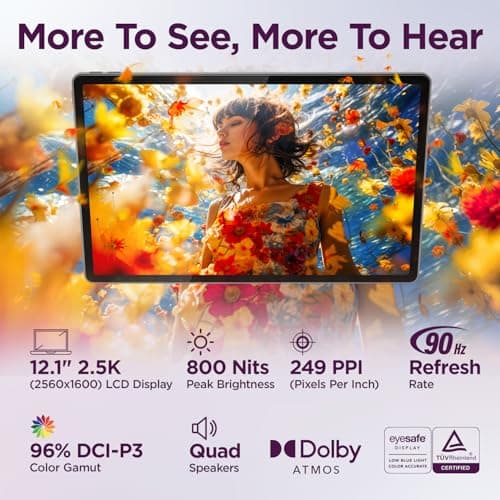 Lenovo Idea Tab Plus with Pen |Wifi + 5G|12.1" 2.5K Display, 800nits Peak Brightness|12GB RAM + 256GB ROM (Expandable upto 2TB)|MediaTek Dimensity 6400| 10200mAh|4 Speakers with Dolby Atmos| Luna Grey 4