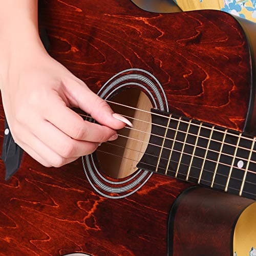 Intern 38 Inch Acoustic Guitar Cutaway with Carry Bag & Picks | Wooden Guitar for Beginners, Adults | Perfect Acoustic Guitar for Learning, Jamming & Stage Performance Matt.(Brown) 6