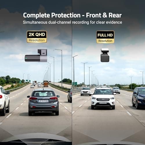 Qubo Car Dashcam [New Launch] Pro 2K Front + Rear by Hero Group | Dual Channel Dash Cam | Wide Angle View | G-Sensor | Wi-Fi | Emergency Recording | Supports Up to 1 TB SD Card 5