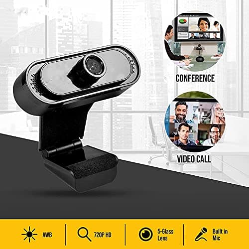 CARE CASE® 720P HD Webcam for PC Desktop & Laptop with Built-in Noise Isolating Microphone & Wide Angle Lens & Large Sensor for Superior Low Light 3