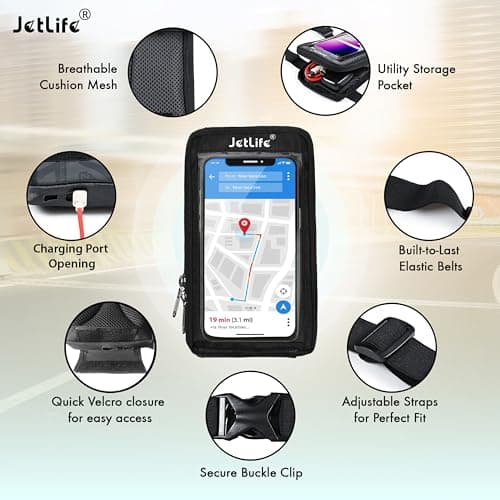 JETLIFE Mobile Holder/Pouch/Mount for All Types of Scooter Scooty Activa Jupiter EV etc | Standard X1 Model (Black) 3