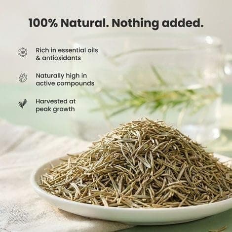 Alps Goodness Rosemary Leaves 100 gm | Made with Premium Sun Dried Rosemarry Leaves | Organic Rose mary Leaf| 100% Natural | Boosts Hair Growth & Reduces Hair Fall | No Chemicals, No Preservatives | H 3