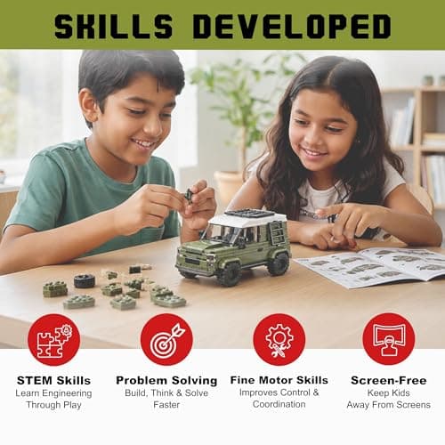 Think Stellar Premium Building Blocks Set for Kids Age 6+ | 267 Pieces DIY Construction Toy | STEM Educational Learning Toy | Develops Problem Solving & Fine Motor Skills | Screen (Warden XE) 3