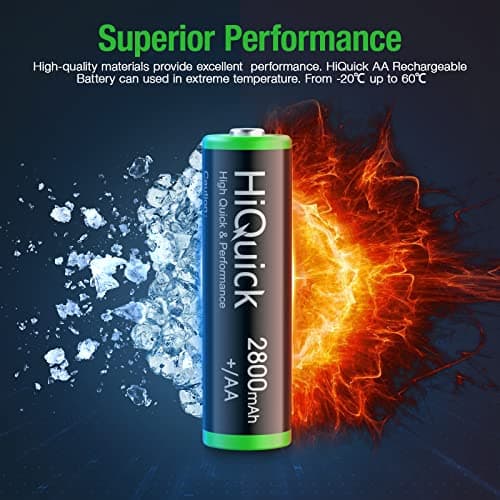 HiQuick Rechargeable Batteries, Pack of 8, AA Rechargeable NiMH Batteries, 8 Pack of 1.2V, AA Batteries, Approximately 1200 Times, Ideal for Children's Plarails, Environmental Protection 5