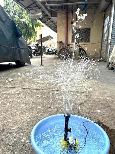 ANMSALES 12W Water Mushroom Fountain Set for Garden,Home,Pond & Vastu. (Black). (One Shower One Mushroom Nozzle). 4